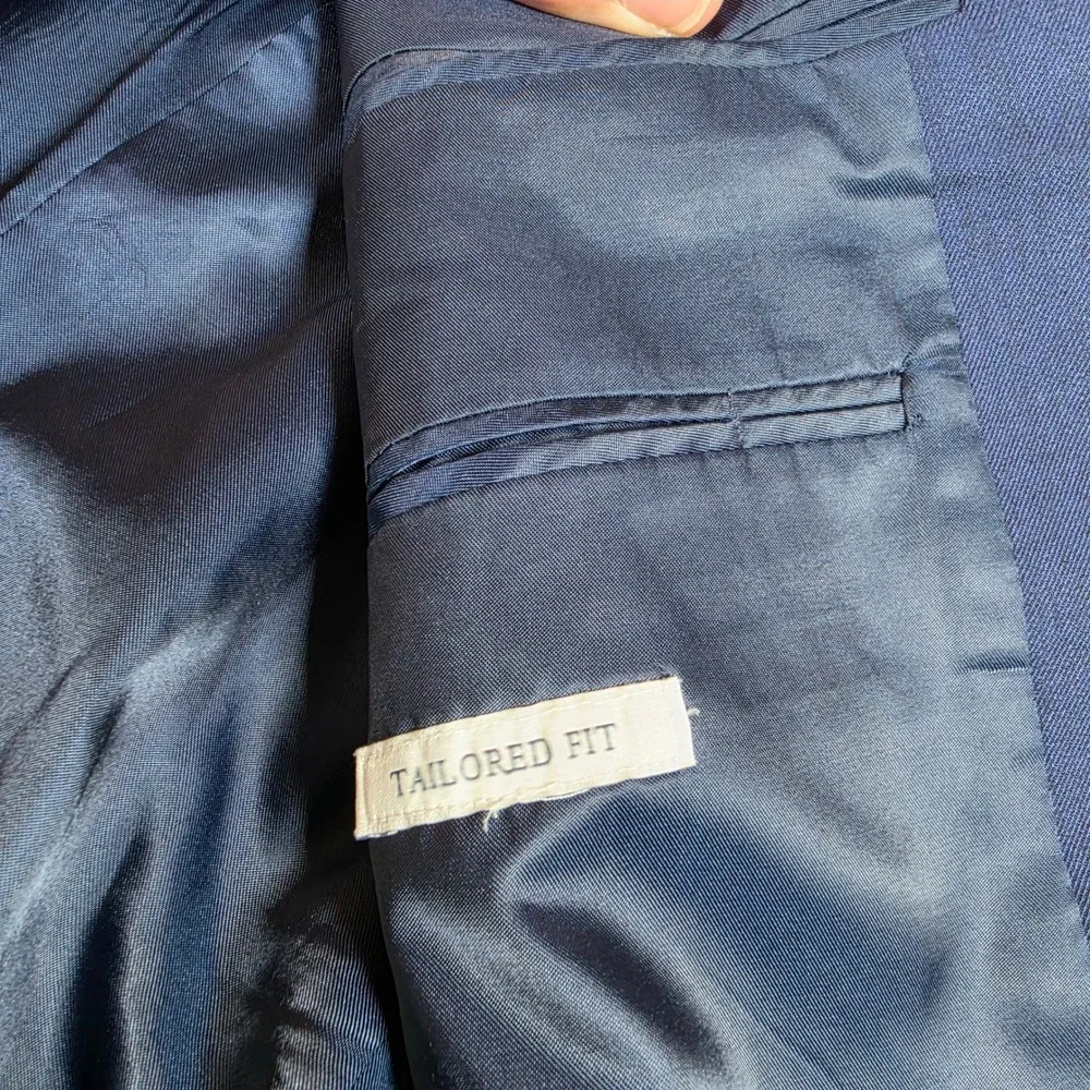 Jos. A. Bank Blazer Mens 40R Navy Blue 1906 Tailored Fit Wool Nylon Sport Coat